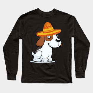 Cute dog beagle mexico cinco de mayo Long Sleeve T-Shirt